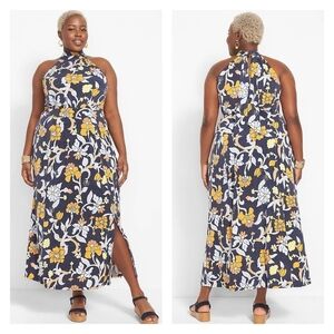 Lane Bryant Halter Floral Maxi Dress, Size 22/24